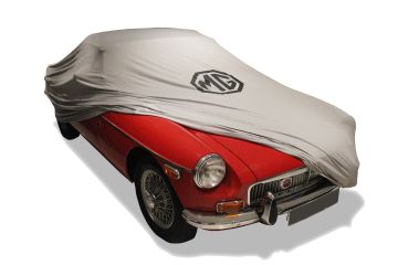 MG MGB Roadster Indoor Abdeckung - Silbergrau mit Print