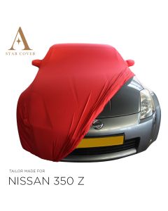 Nissan 370Z Roadster Indoor Autoabdeckung - Spiegeltaschen - Rot